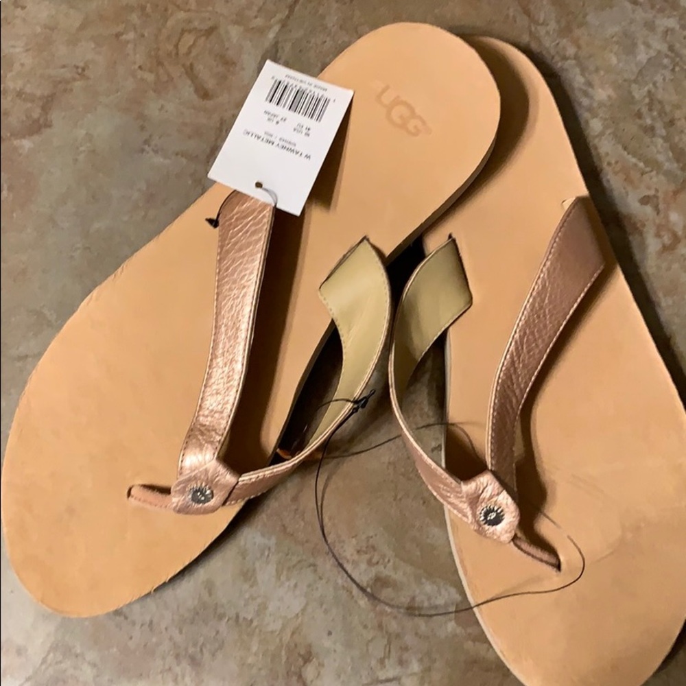 UGG Rose Gold Flip Flops